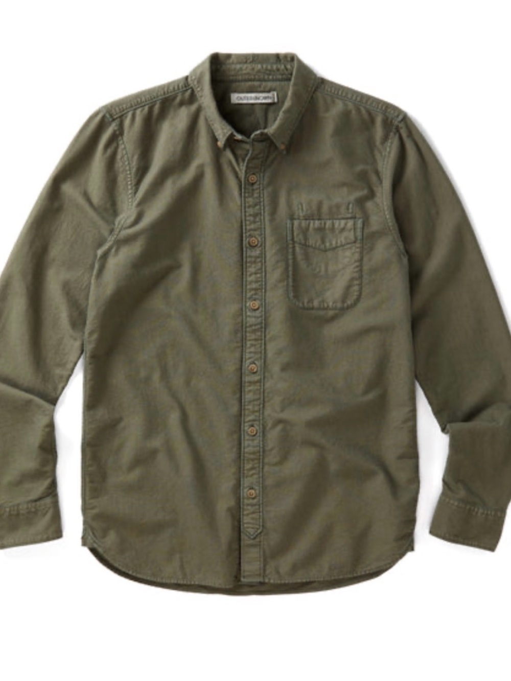Outerknown The Artist Oxford Olive Organic Cotton Shirt M